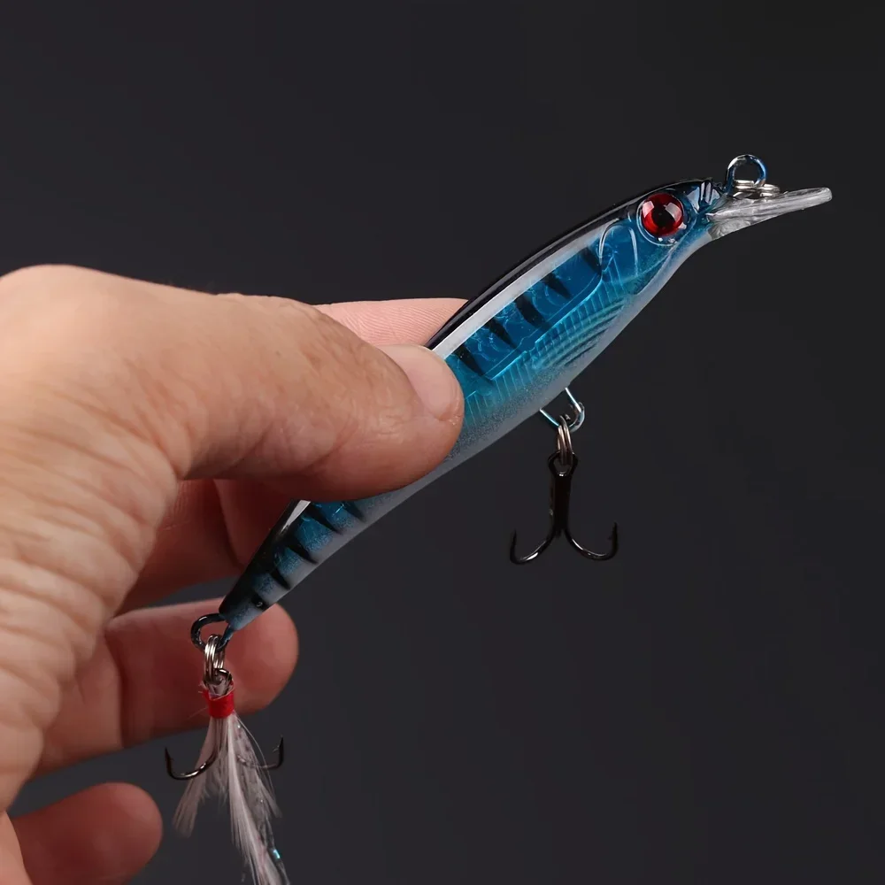Laser 3D Eyes Bionic Minnow Fi - đánh giá và giá Fishing Hook Treble