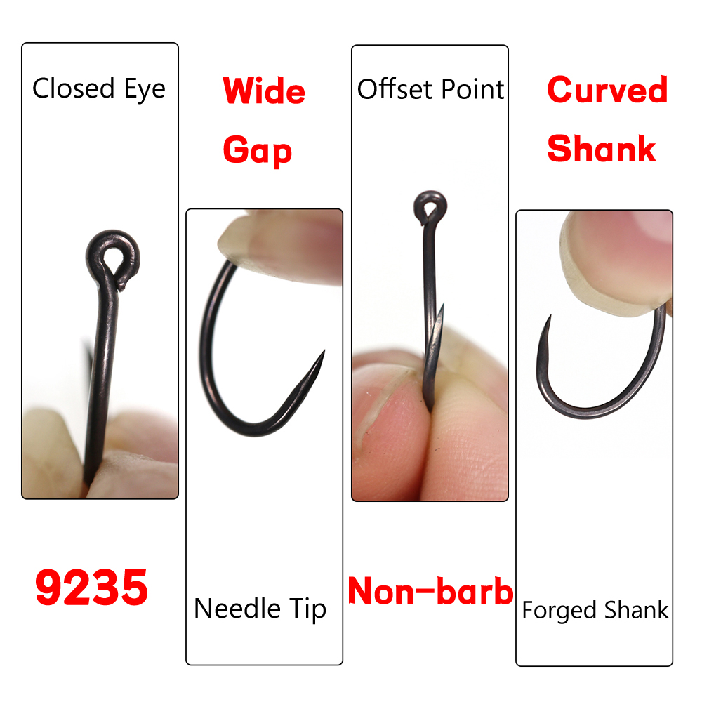 50PCS Matt Black Carp Fishing  - đánh giá và giá Fishing Hook Assortment