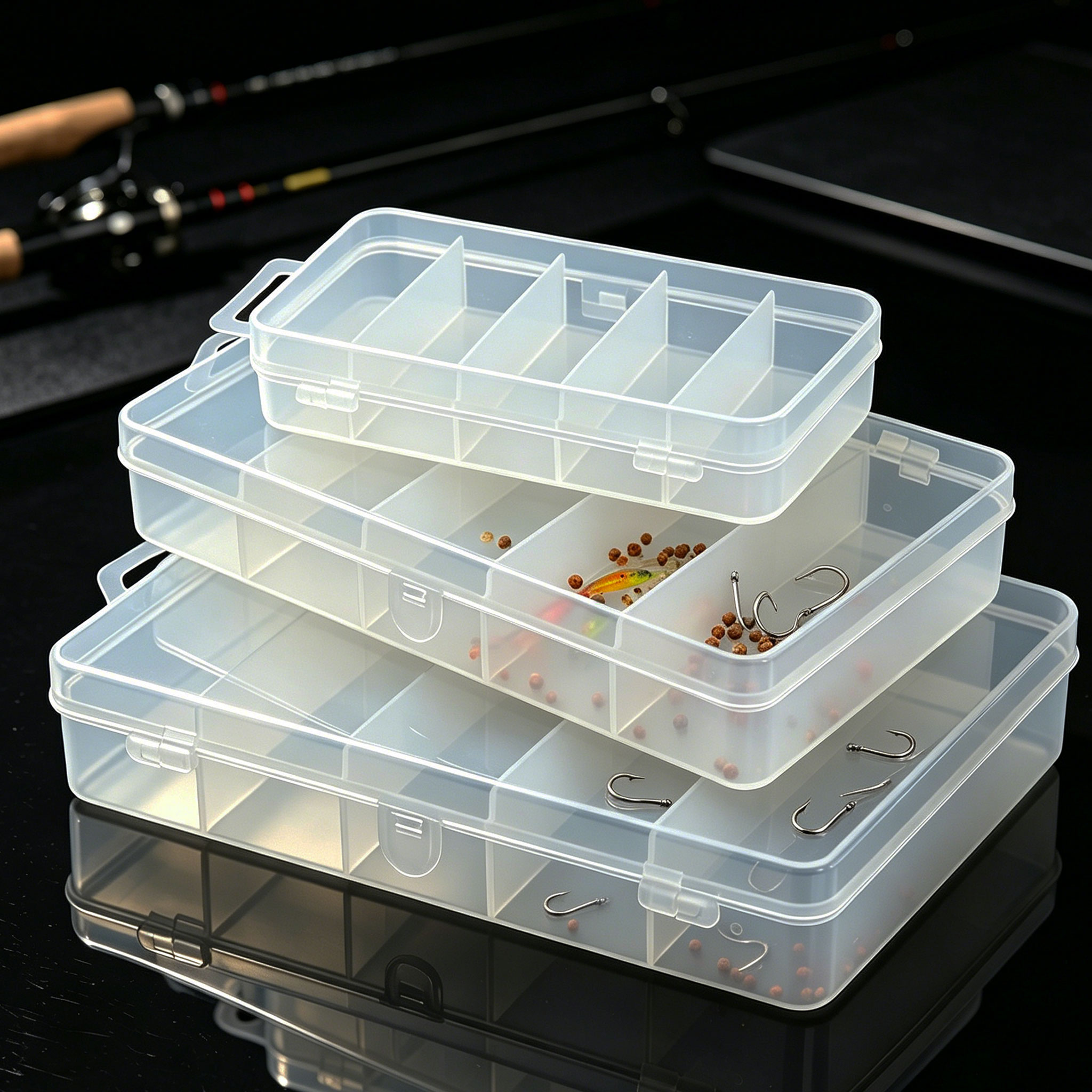 1/3pcs 3 Sizes of Plastic Fish - đánh giá và giá Fishing Hook Size