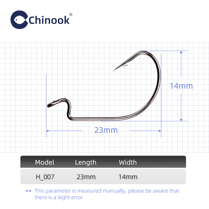 Chinook 20pcs Wide worm Texan  - đánh giá và giá Fishing Hook Barbless
