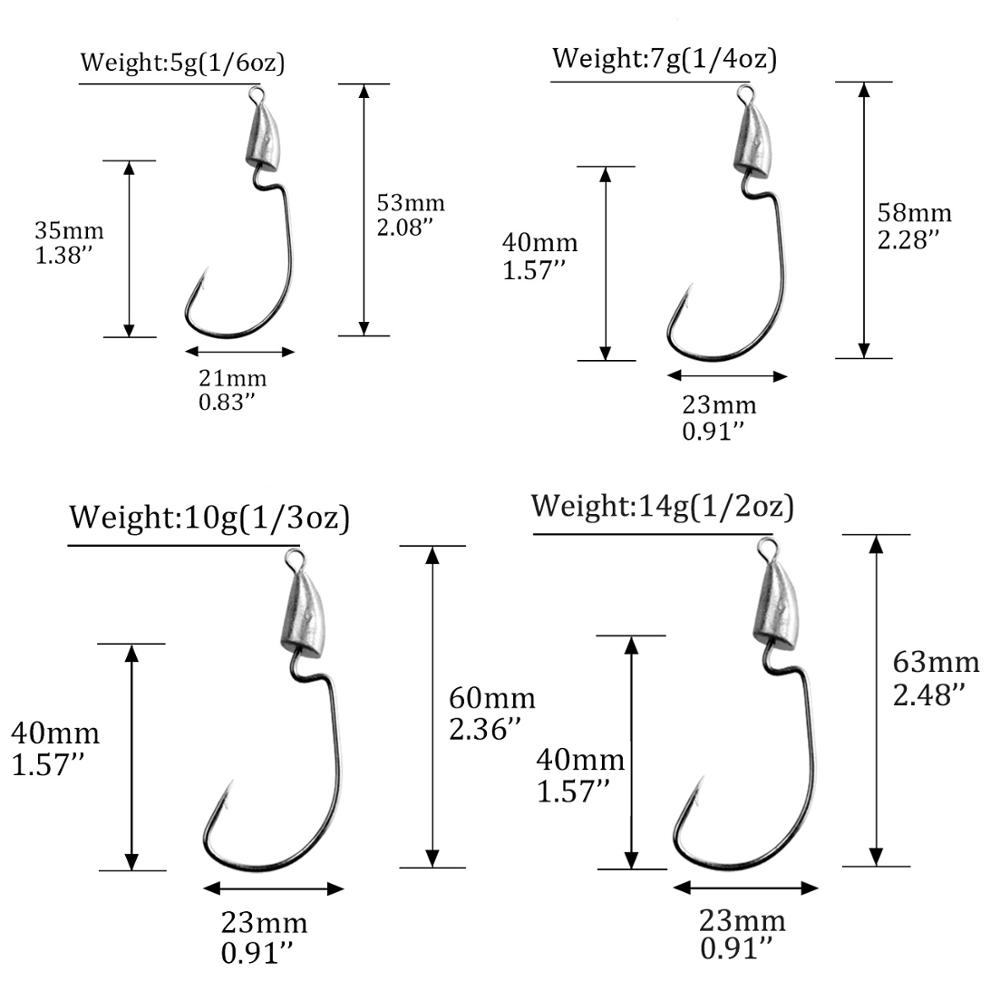 Thkfish Jig Dẫn Đầu Lưỡi Câu 5 - đánh giá và giá Fishing Hook Weedless