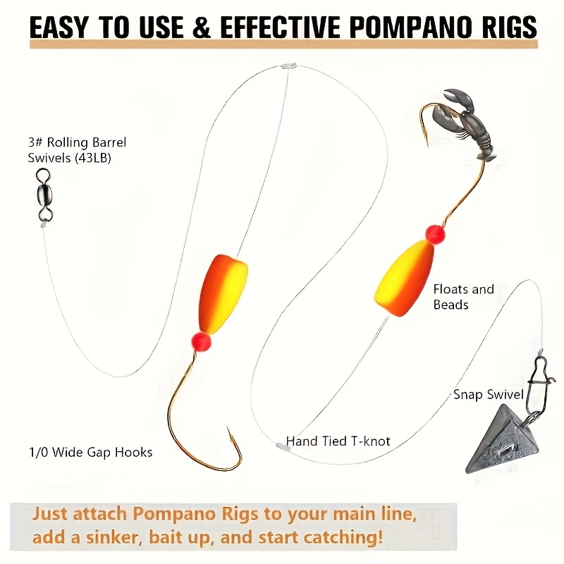 3pcs Pompano Rigs Surf Fishing - đánh giá và giá Fishing Hook Circle