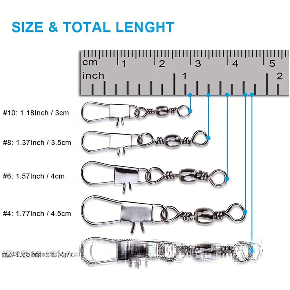 100Pcs/Lot 4#6#8#10#12# Swivel - đánh giá và giá Fishing Hook Assortment