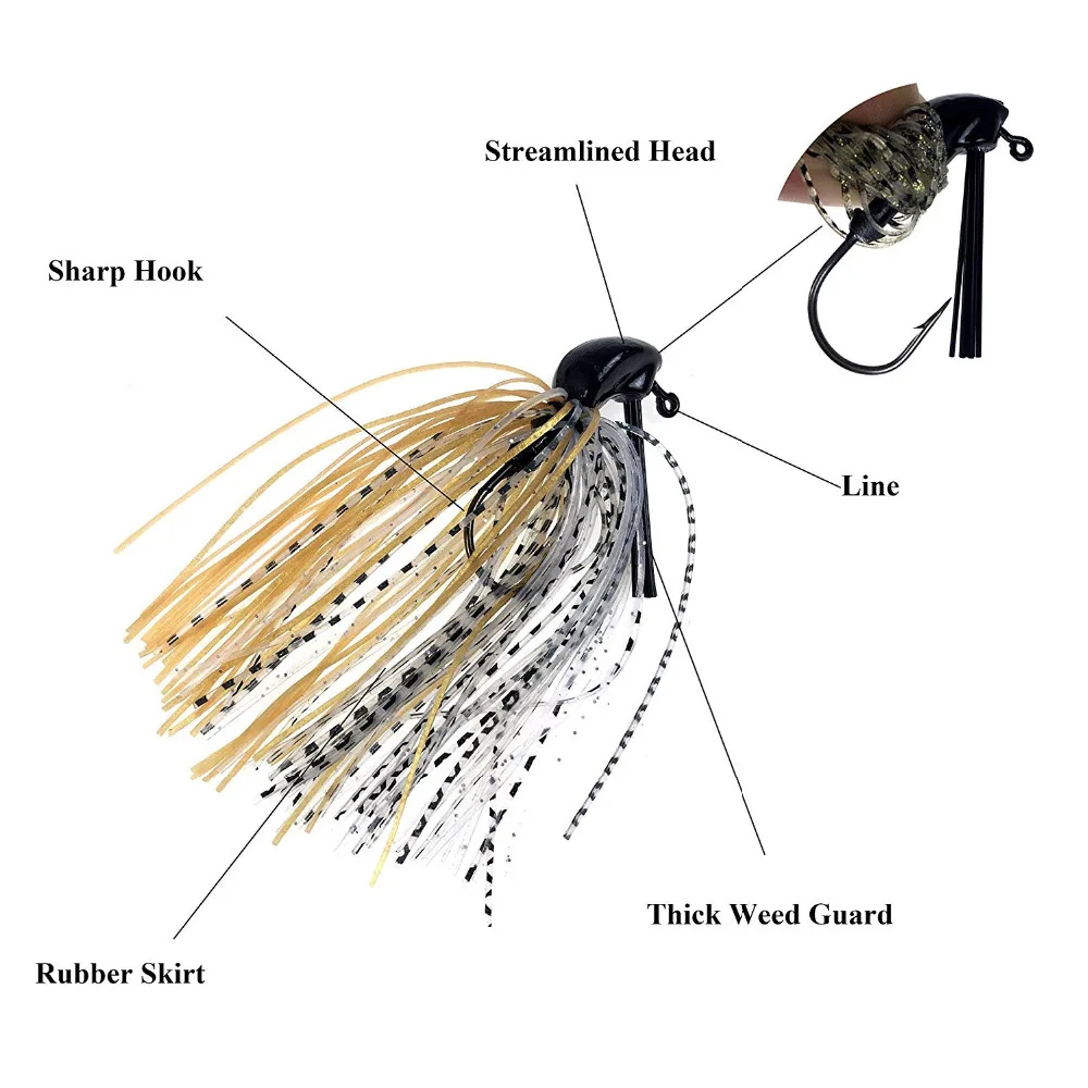 10 Cái/lốc Bass Mồi Câu Cá 7G  - đánh giá và giá Fishing Hook Weedless