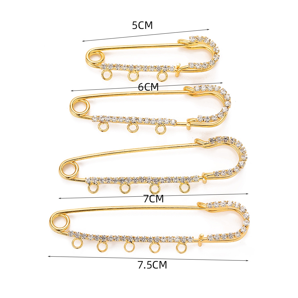 5pcs Rhinestone Charms Safety  - đánh giá và giá Fishing Hook Size