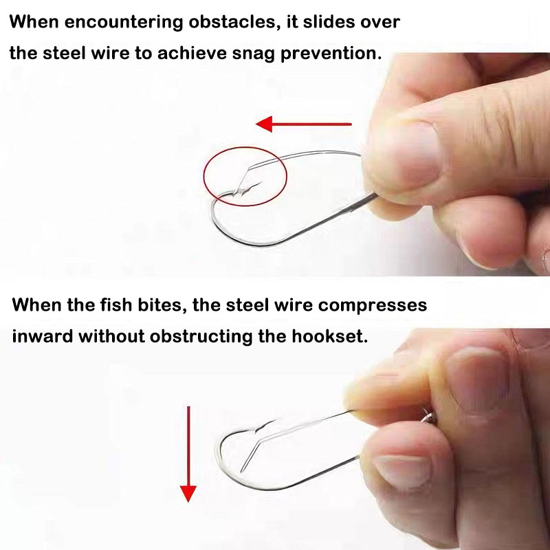 20/40Pcs Weedless Offset Worm  - đánh giá và giá Fishing Hook Weedless