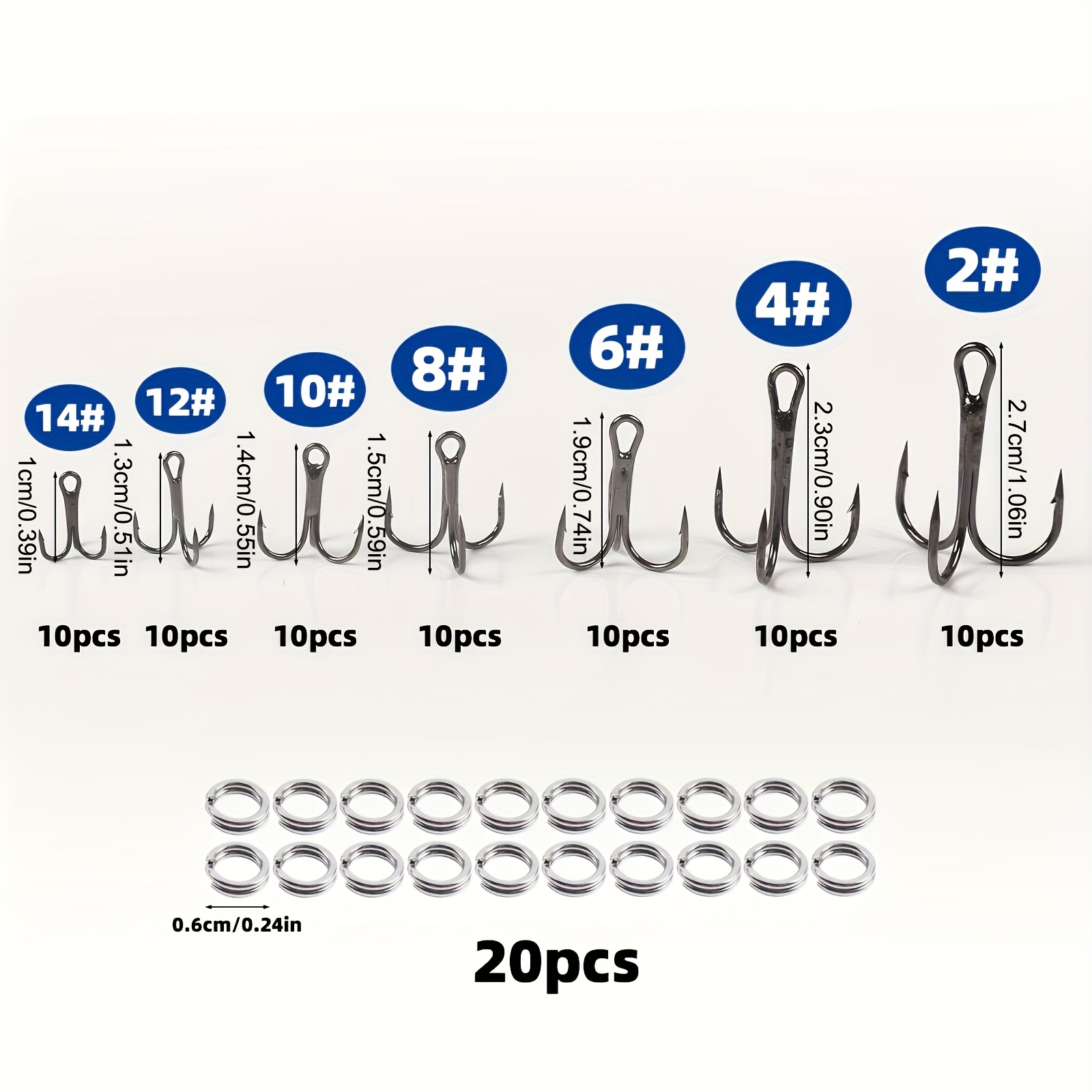 90pcs/set The lure triple-hook - đánh giá và giá Fishing Hook Assortment